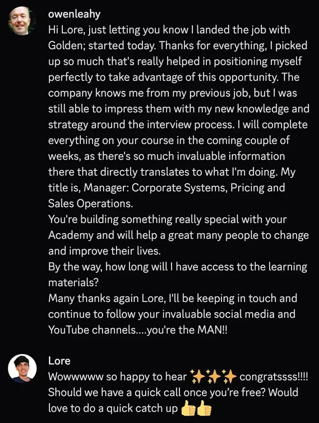 Owen telling Lorenzo he landed the job at Golden